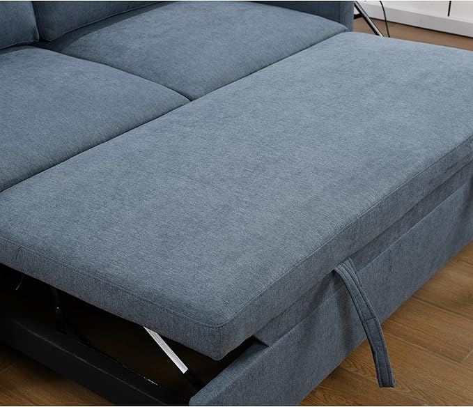 ERYE Modern 3-in-1 Sofa Loveseat Convertible Sleeper Sofabed, Queen Size - Image 7