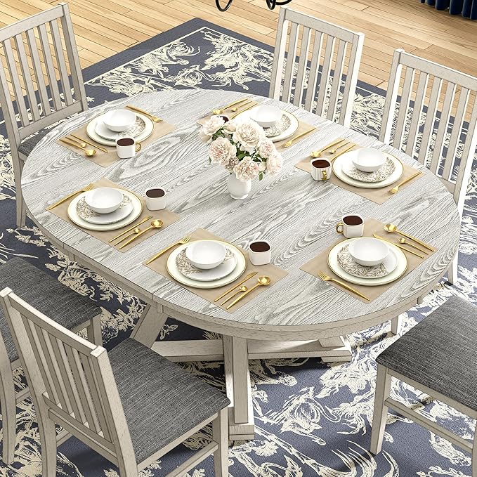 6-Piece Solid Wood Dining Table Set - Image 2