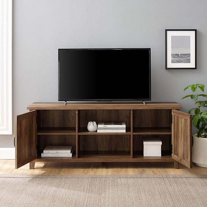 Walker Edison Buren Classic Grooved Door TV Stand - Image 4