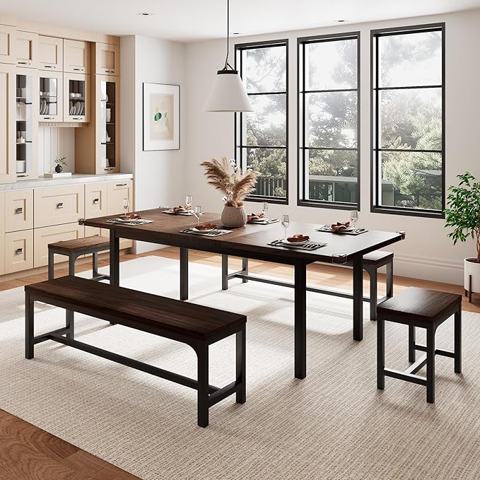 5 Pieces Dining Room Table Set for 4-6, Small Dining Table Set - Image 7