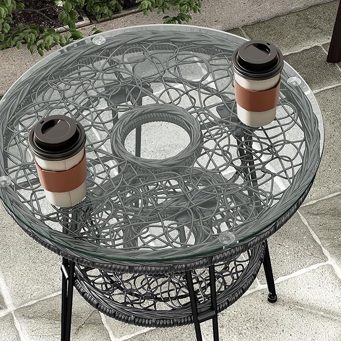 Muse & Lounge Co. Ysar Boho 19-inch Round Coffee Table Outdoor - Image 12