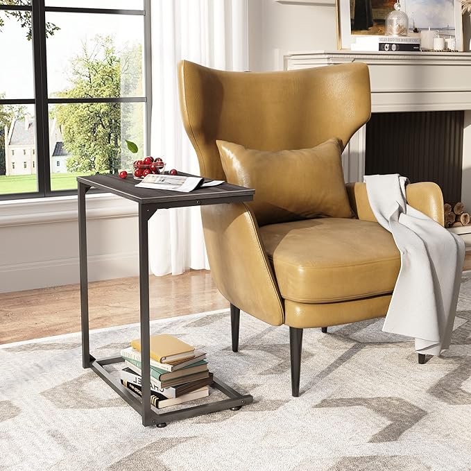 WLIVE C Shaped End Table, Small Couch Side Table - Image 4