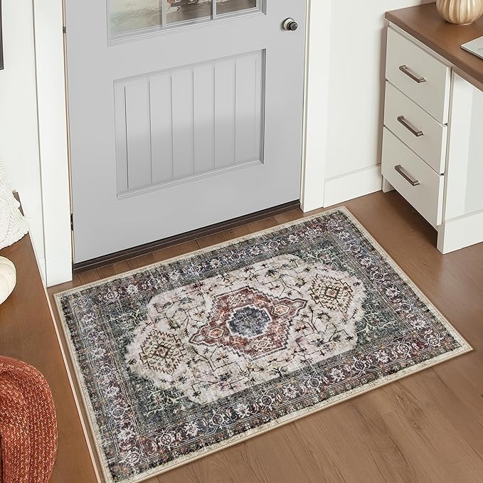 Lahome Oriental Small Rugs for Entryway, 2x3 Rug Non Slip Washable Door Mat - Image 4