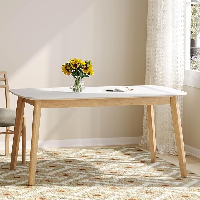 Merax 5-Piece Dining Set, Solild Wood Table & Chairs - Image 6