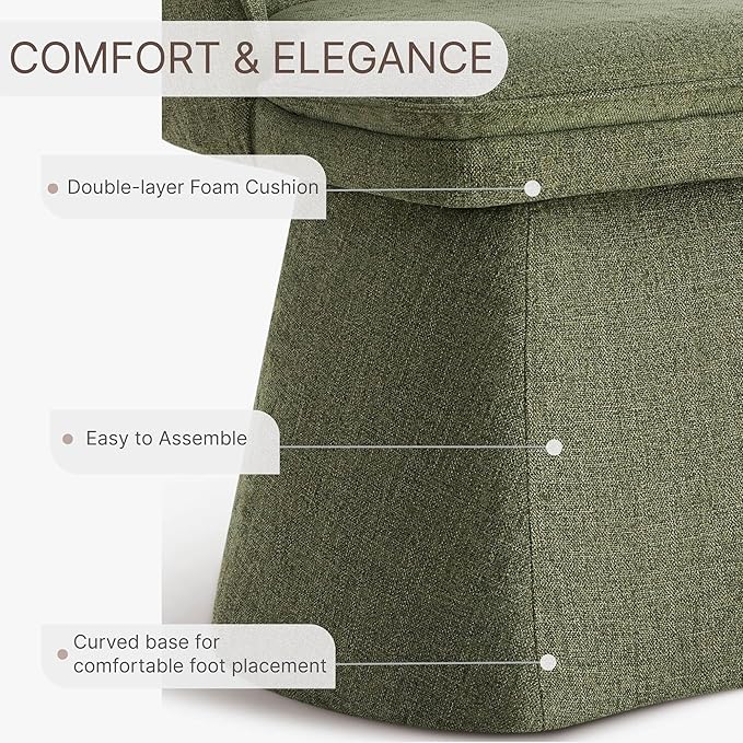 Swivel Dining Chairs Modern Desk Chair Upholstered Linen Fabric Side Chair - Image 5