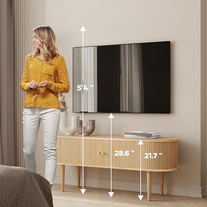 WERMO 55'' TV Stand with Storage and Shelves - Image 4
