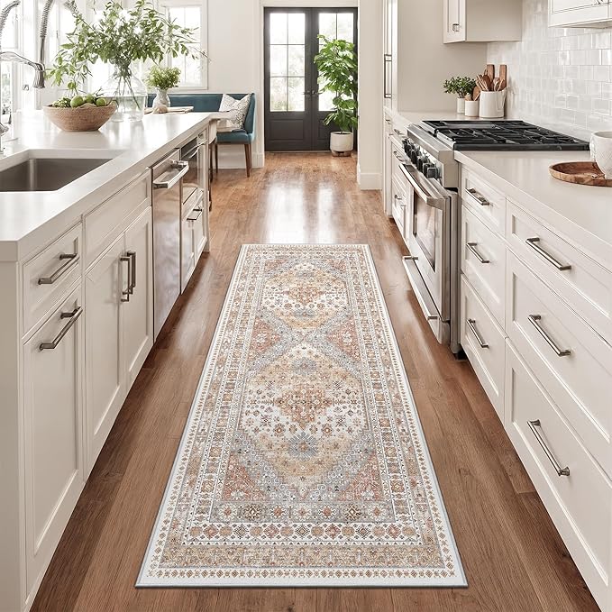 zesthome 2x6 Runner Rug for Hallways, Machine Washable Rug, Non Slip Vintage - Image 2