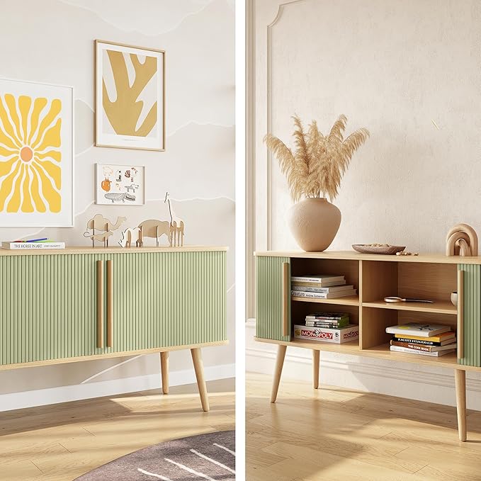 WERMO 53'' Green Cabinet with Doors and Shelves - Image 3
