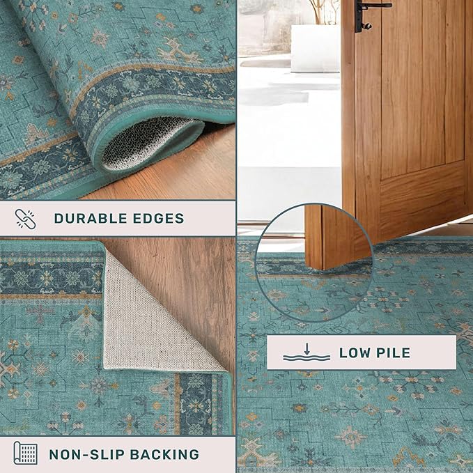 Boho 8x10 Large Teal Green Rugs - Image 5