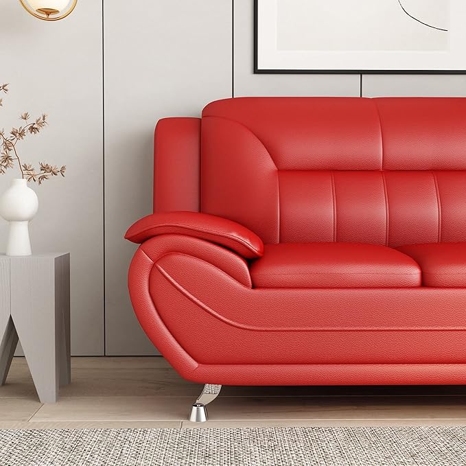 Container Furniture Direct Michael Modern Faux Leather Upholstered Stainless - Image 9