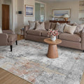 5x7 Washable Area Rug Grey Rust Modern Neutral Abstract Living Room Bedroom by WondRg