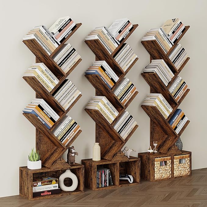 Vagusicc 6 Tier Tree Bookshelf, Small Bookcase - Image 2