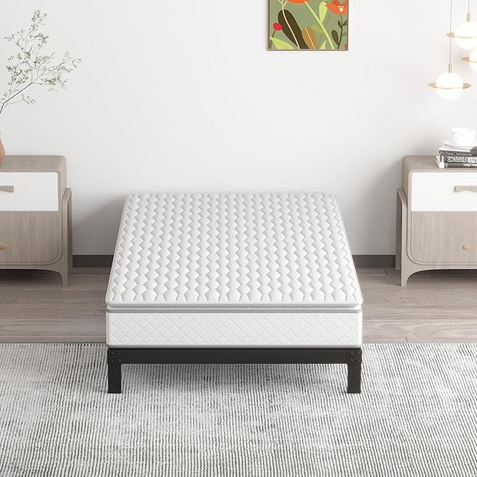 7 Inch Twin Bed Frames No Box Spring Need, Low Profile Metal Platform Twin Size - Image 6