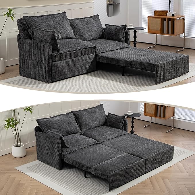 Furnimart 73.6" King Size Pull Out Sofa Bed, 3 in 1 Convertible Sleeper Bed - Image 6