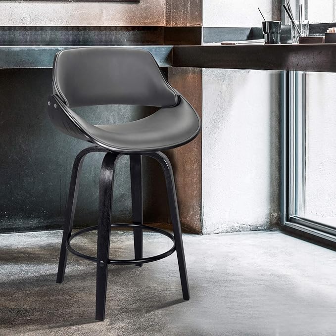 Mona Faux Leather Swivel Barstool - Image 2