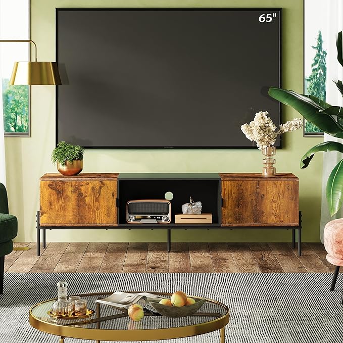 WLIVE Modern TV Stand for 65 Inch TV, Mid Century Entainment Center - Image 8