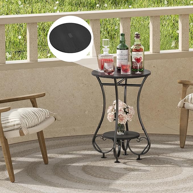 Side Table, Small Round End Table - Image 2