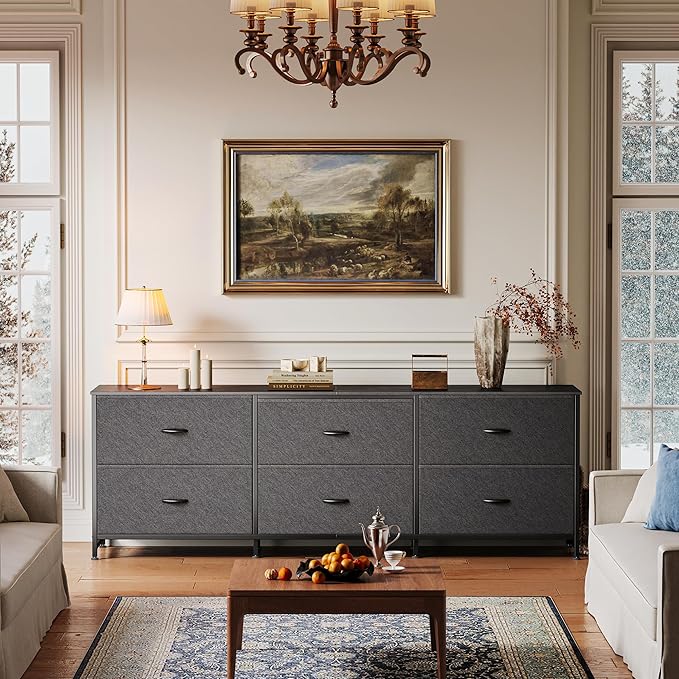 Huuger 63 Inch Long Dresser for Bedroom, Wide TV Stand for 55, 70 Inch TV - Image 4