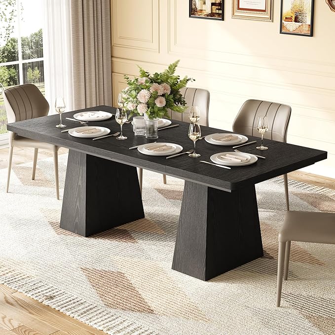 LITTLE TREE Dining Table for 6 People, Wooden Table, Rectangle Furniture - Image 5