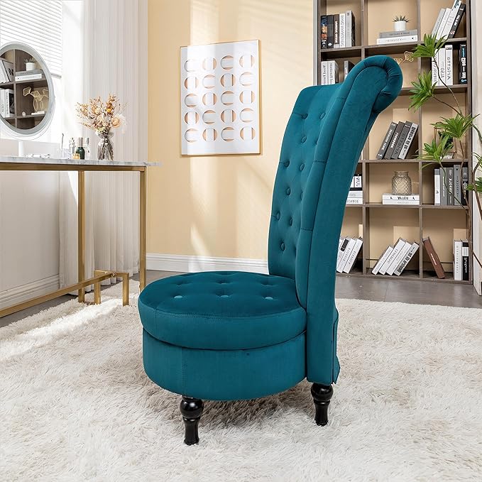 Container Furniture Royal High-Back Velvet Accent Chair - Image 11