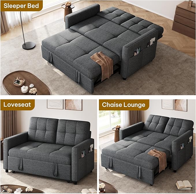 DWVO 55" Convertible Sofa Bed, 3-in-1 Sleeper Sofa - Image 6