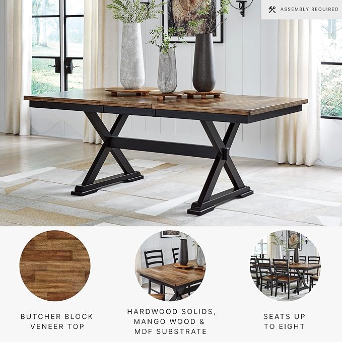 Signature Design by Ashley Wildenauer Farmhouse Dining Extension Table - Image 4