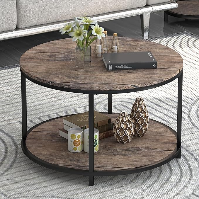 NSdirect Round Coffee Table, 25.6" Small Coffee Table by NSdirect