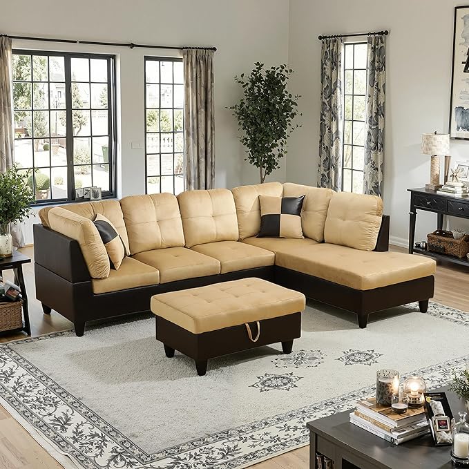 NicBex Sectional Couch 3 Pieces Sofa Set by NicBex