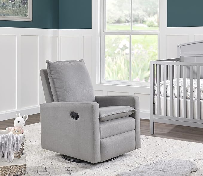 Oxford Baby Uptown Upholstered Swivel Glider and Recliner Nursery Chair - Image 8