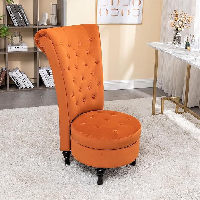 Container Furniture Direct Royal High-Back Velvet Accent Chair - Image 6