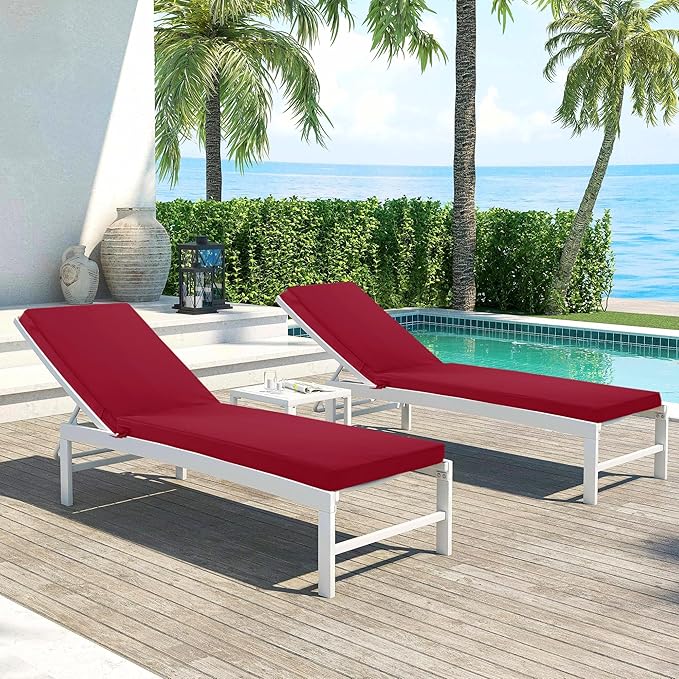 Chaise Lounge Cushions Outdoor Set of 2 - Image 2