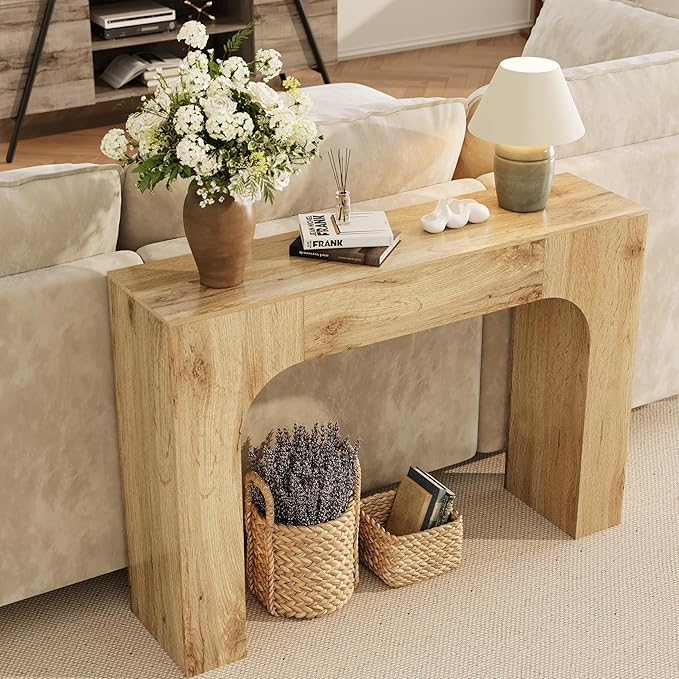 43 Inch Farmhouse Long Console Table, Wooden Sofa Table - Image 5