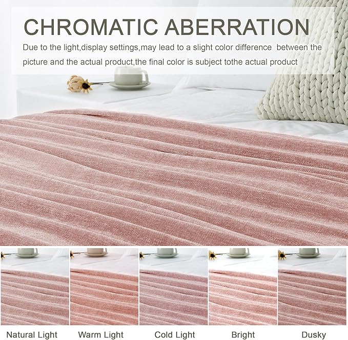 Chenille Throw Blanket for Couch 60"X 80" Twin, Soft Cozy Throws - Image 2