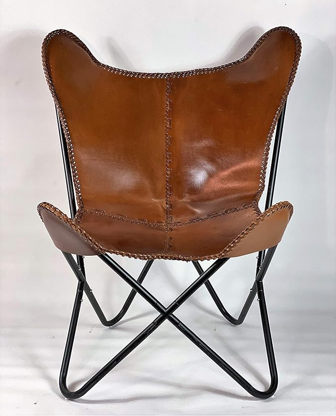 Brown Saddle Butterfly Modern Chair - Image 7