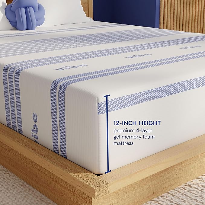 Vibe Gel Memory Foam Mattress, 12-Inch CertiPUR-US Certified Bed-in-a-Box - Image 6