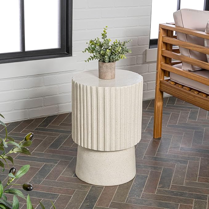 JONATHAN Y TBL1102B Louisa 19" Modern Art Deco Tambour Indoor/Outdoor Accent by JONATHANY