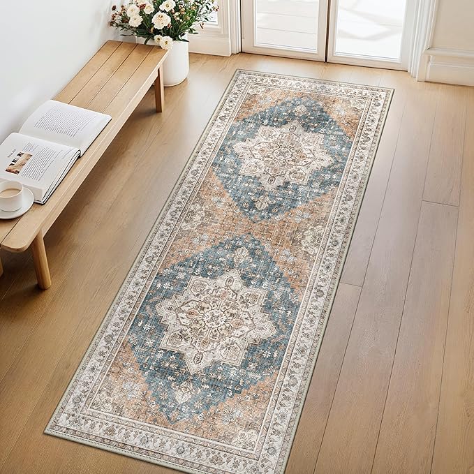 GENIMO 2x5 Runner Rugs for Hallway, Machine Washable Non Slip Vintage Rugs by GENIMO