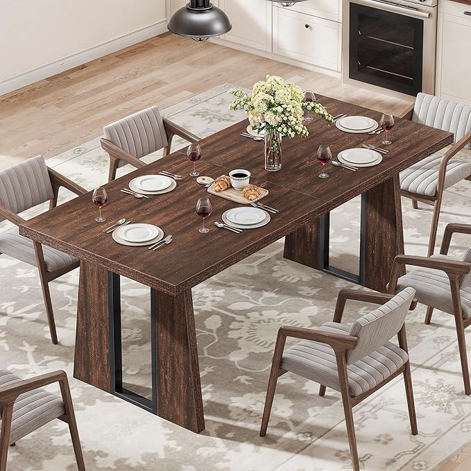 DWVO Rectangle Dining Table for 6-8 People 70.86 Inch Large Dining Room Table - Image 7