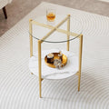 Round Glass End Table, Mid-Century Modern Design Sofa Table by LumFurn