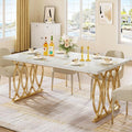 Tribesigns Modern Dining Table, Unique Rectangular Dinner Table Kitchen & by Tribesigns
