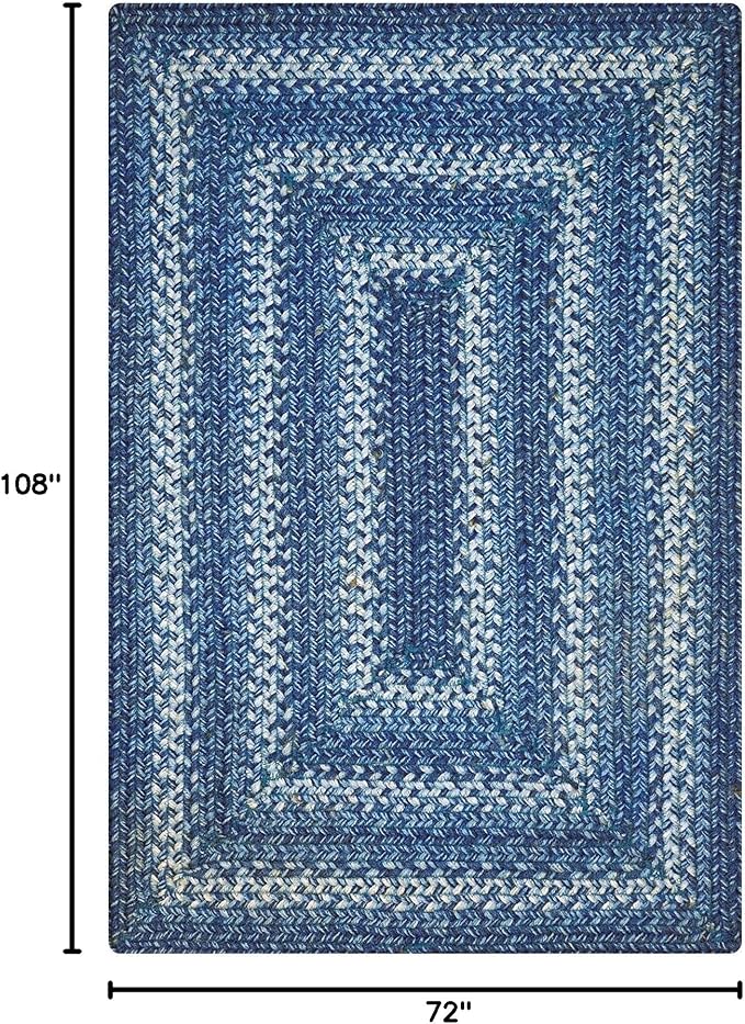 Homespice Denim Jute Blue 6x9' Braided Rug - Image 2