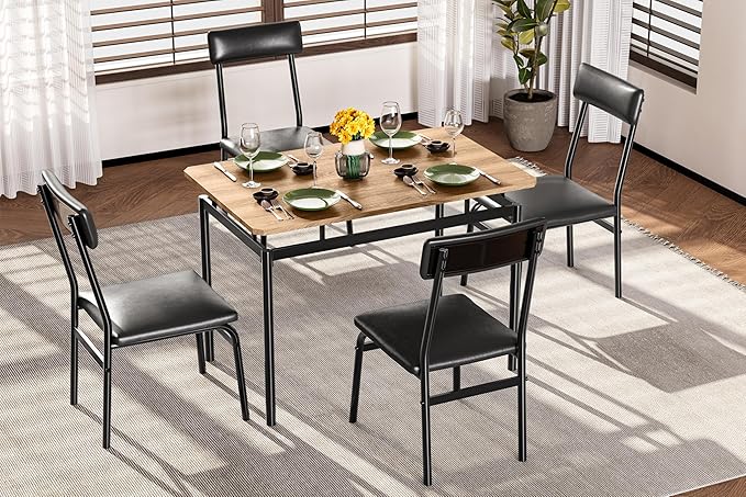 IDEALHOUSE 5 Piece Dining Room Table Set, Kitchen Table Set - Image 6