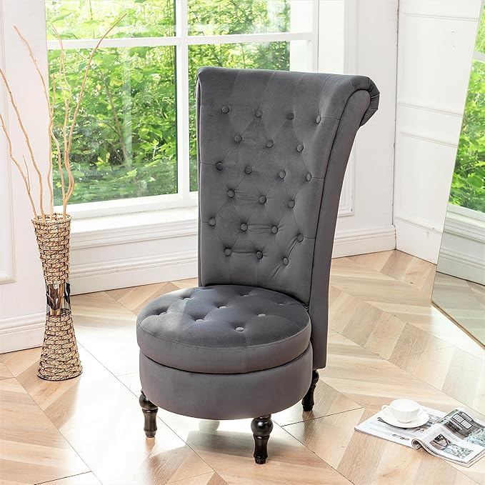 Container Furniture Direct Royal High-Back Velvet Accent Chair - Image 14