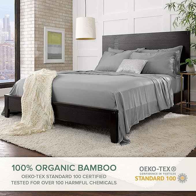 Split King Sheets by Pure Bamboo, Genuine 100% Organic Viscose Derived from - Image 2