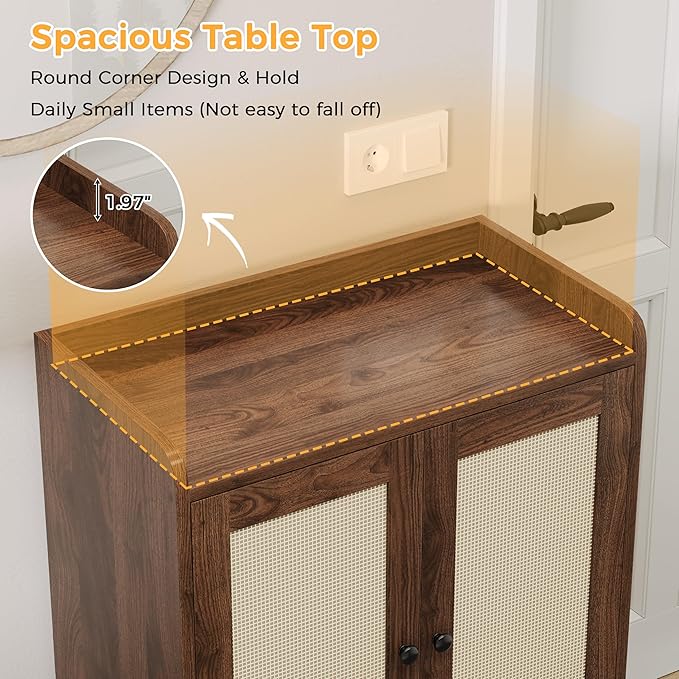 Rattan Shoe Cabinet Storage for Entryway, Shoe Cabinet - Image 6
