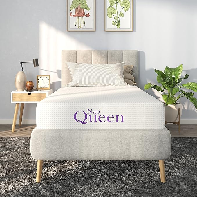 NapQueen 6 Inch Twin Size Mattress, Bamboo Charcoal Memory Foam Mattress by NapQueen