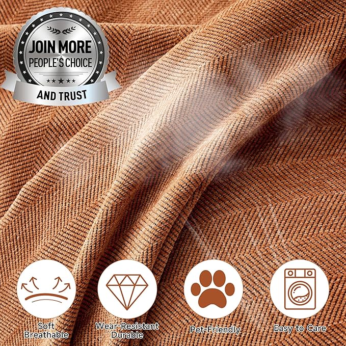 STACYPIK Orange Chenille Couch Cover - Image 3