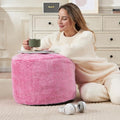 Round Storage Ottoman Bench 20"x15" Round Ottoman Cover by Unknown