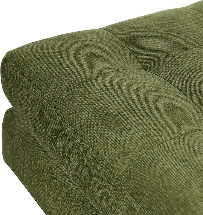 Poly and Bark Napa Velvet Ottoman in Distressed Green - Image 7