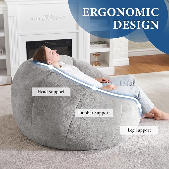 Hobestluk Bean Bag Chairs Large Bean Bag Couch - Image 5